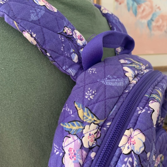 Vera Bradley Cotton Wild Roses Floral Small Travel Backpack - Picture 3 of 14